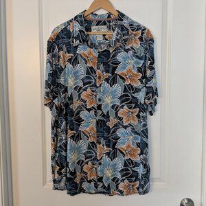 Margaritaville Button up Shirt Men's XL Hawaiian Floral Short Sleeve Camp Shirt